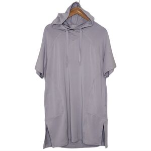 Athleta Cabana Light Purple Relaxed Fit Tunic Hoodie Sweatshirt Size M